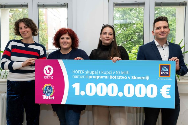 Kateri trgovec je programu Botrstvo v 10 letih namenil več kot milijon evrov?