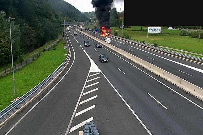 štajerska avtocesta požar promet