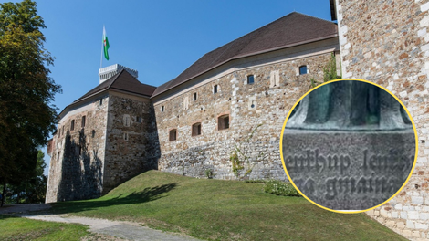 Ljubljanski grad spomenik napis