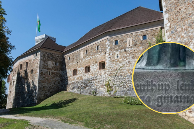 Ljubljanski grad spomenik napis