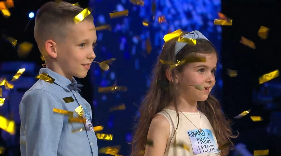 Že prva oddaja prinesla zlati gumb mladima šahistoma (Slovenija ima talent) (foto: Voyo/posnetek zaslona)