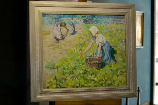 the bean harvest slika umetnina