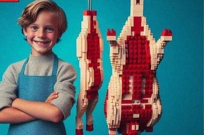 Vegetarijanci na nogah: na prodajnih policah lego kocke v podobi zaklanih živali?!