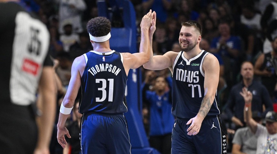 Dončić in Thompson (foto: Profimedia)