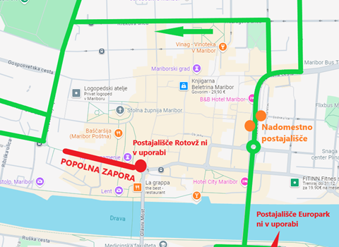 Med 8. in 11. novembrom 2024 bo za promet popolnoma zaprta Koroška cesta na območju Glavnega trga v Mariboru.