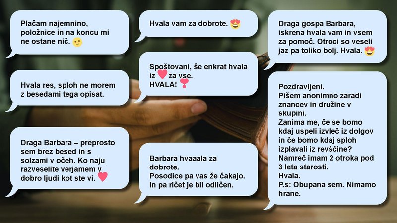Odzivi, ki jih je prejela Barbara Novak po tem, ko je dostavila brezplačne tople obroke družinam, ki to zares potrebujejo.