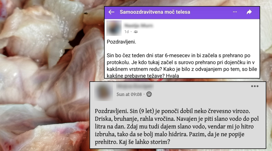 Bizarna dieta s surovim mesom in slano vodo: takšna prehrana lahko resno škodi vam in vašemu otroku (foto: Profimedia/Facebook/Samoozdravitvena moč telesa/fotomontaža)