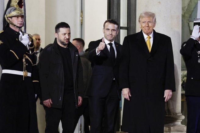 donald trump, volodimir zelenski, emmanuel macron, pariz