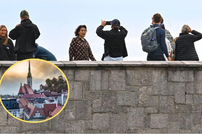 Ljubljana grajsko obzidje turisti