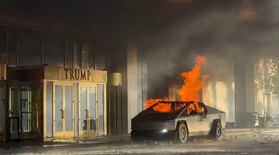Nove podrobnosti eksplozije pred Trumpovim hotelom: voznik pred incidentom storil samomor (foto: Twitter)