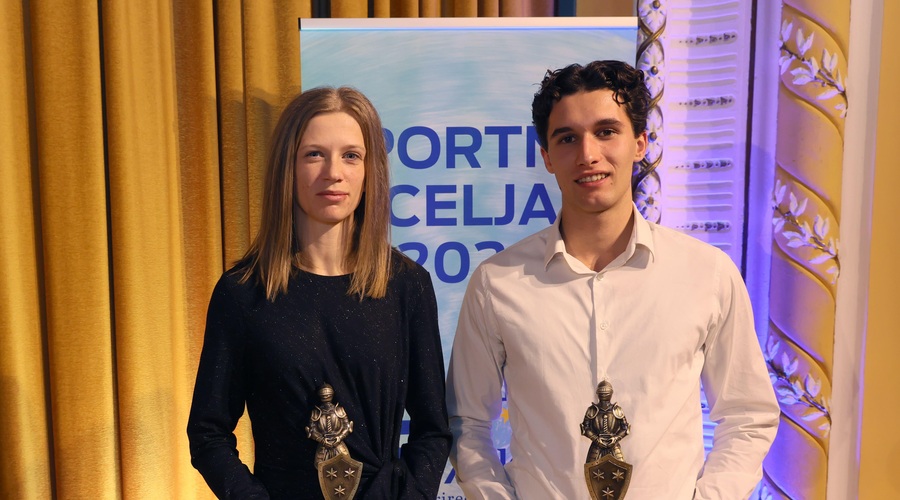 Tina Šutej in Matic Ian Guček športnika leta slovenske občine (foto: Mestna občina Celje)