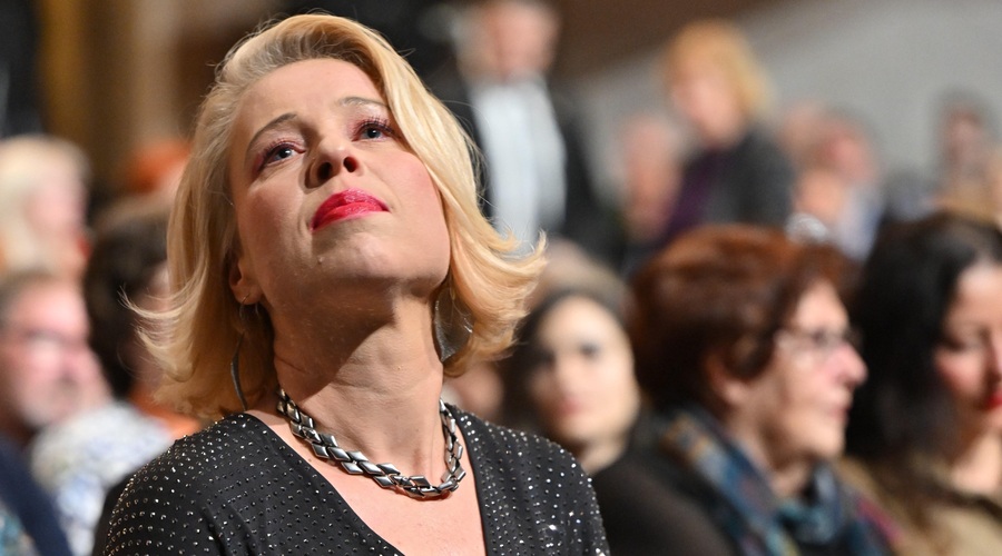 Kulturni praznik po njeno: Klakočar Zupančič navdušila z recitacijo (foto: Žiga Živulovič jr./Bobo)