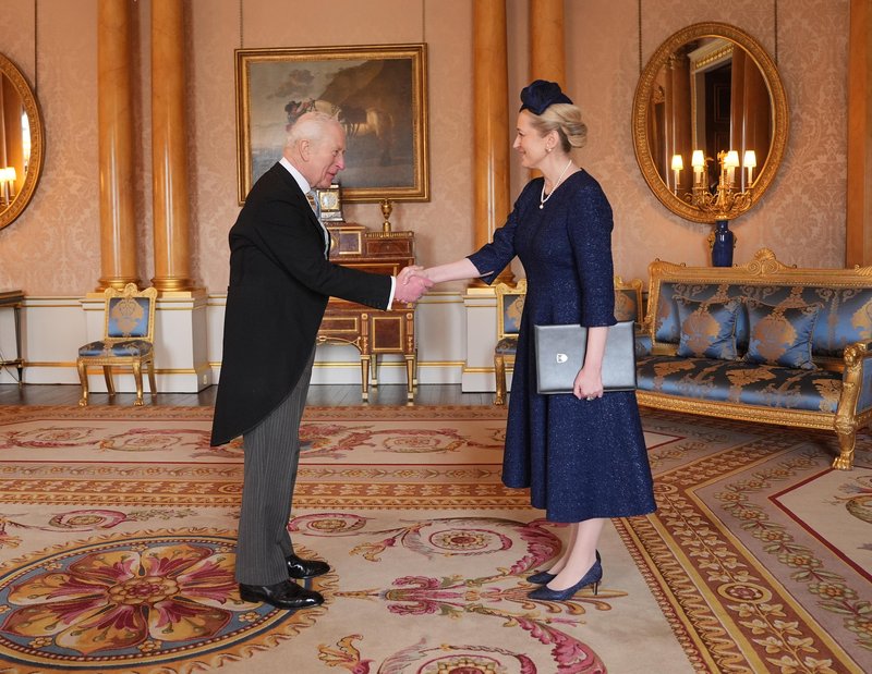 Sanja Štiglic sprejem britanski kralj Karl III.