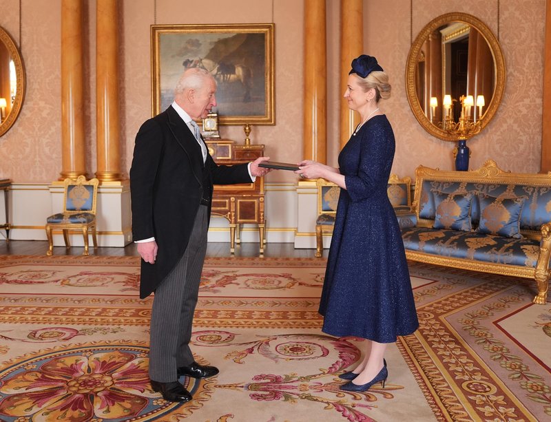 Sanja Štiglic sprejem britanski kralj Karl III.