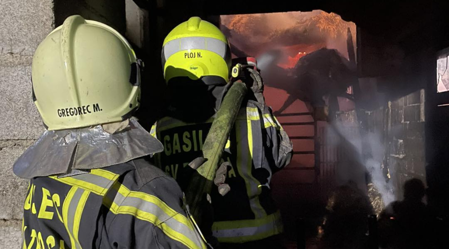 Velik požar na štajerski kmetiji: gasilci iz boksov odstranjevali živino, nastalo je ogromno škode (foto: Facebook/PGD Sveta Trojica)