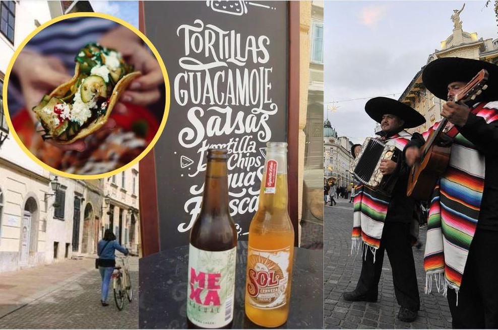 Ulica pod Ljubljanskim gradom, ki vodi naravnost v Mehiko – če veš, kam zaviti! Naj živi življenje! (foto: Ma.Po./Bobo/fotomontaža)