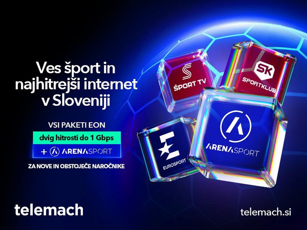 Telemach Slovenija širi športno ponudbo z vključitvijo vseh programov Arena Sport (foto: Telemach Slovenija)