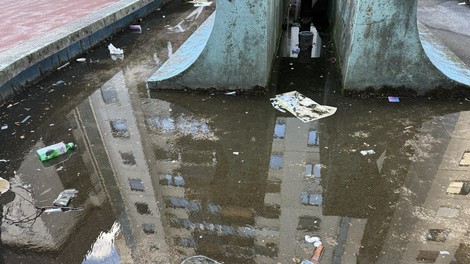 Ljubljana naselje fontana umazanija propad