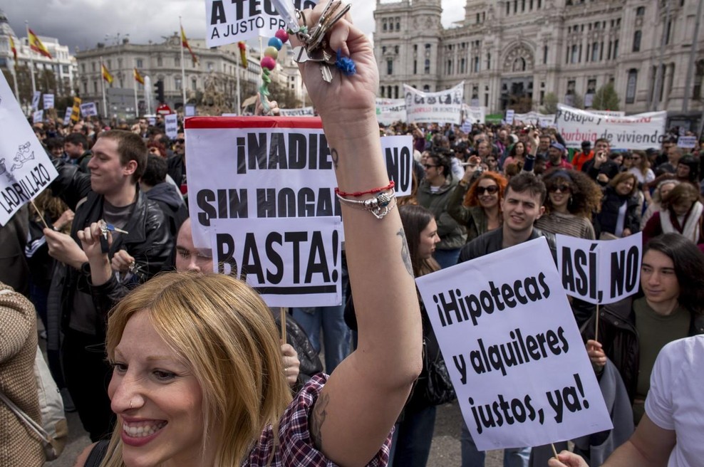 Španci na ulicah zaradi pomanjkanja stanovanj in previsokih najemnin (foto: Profimedia)