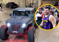 Luka Dončić na tekmo ni prišel sam: poglejte, kdo mu je delal družbo v 'pošastnem' avtomobilu (VIDEO)