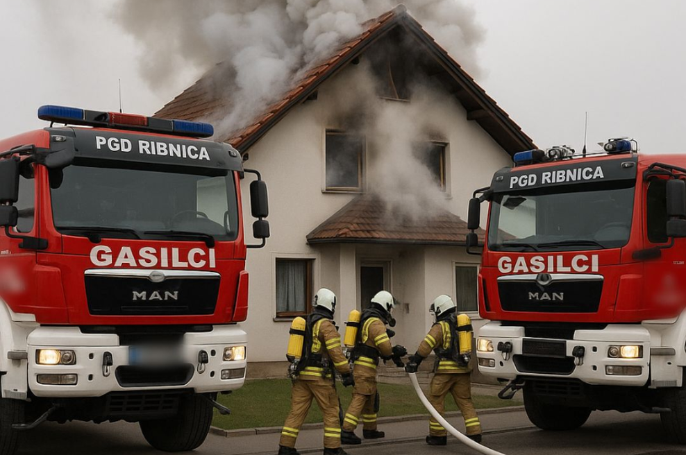 V Dolenji vasi ogenj zajel stanovanjsko hišo: kljub hitremu odzivu gasilcev del stavbe popolnoma uničen (foto: Facebook/Gasilska enota Ribnica)