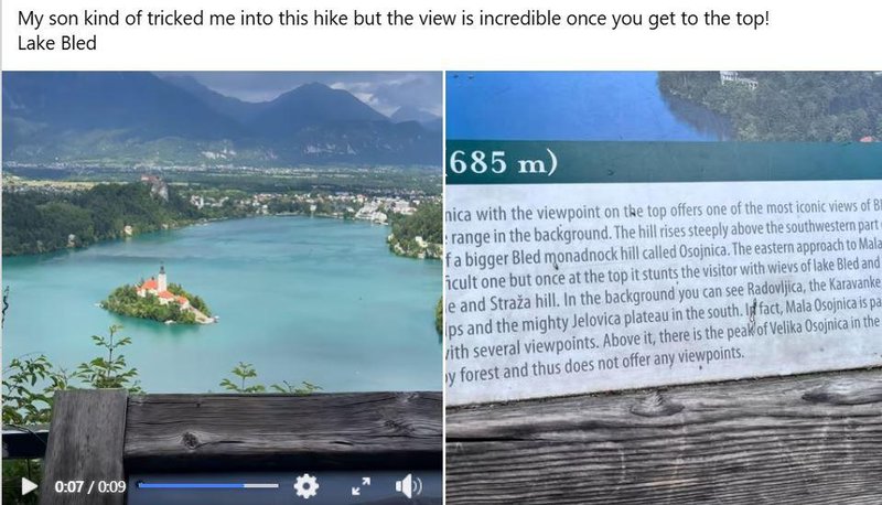 Bled Ojstrica razgled