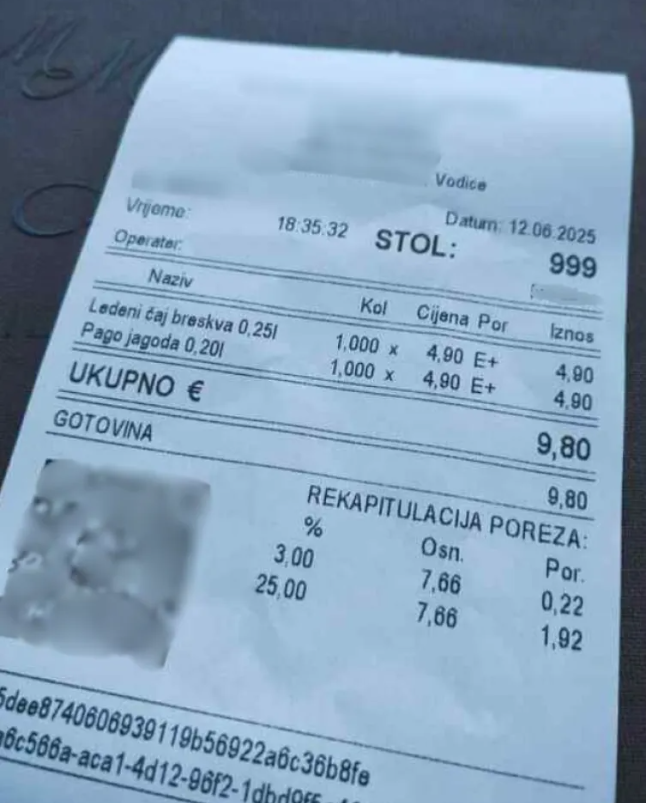 Račun iz hrvaške kavarne buri duhove: "To so grdo oderuške cene, ki si jih Hrvati na žalost lahko privoščijo" (FOTO)