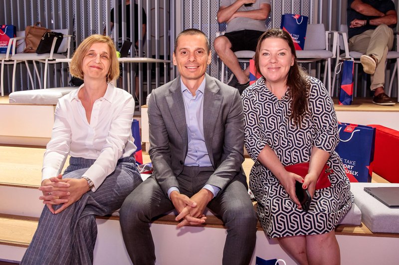 Danira Rančić, članica uprave Plave Lagune, Blaž Jakič, član uprave Zavarovalnice Triglav in Tjaša Kolenc Filipčič, direktorica marketinga v Zavarovalnici Triglav.
