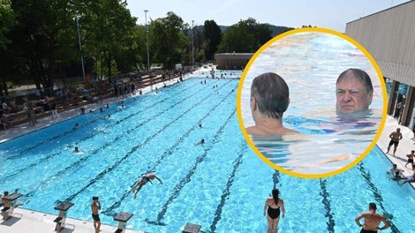V Ljubljani odprli kopališče Vevče: v bazenu sta se osvežila tudi Robert Golob in Zoran Janković (FOTO)