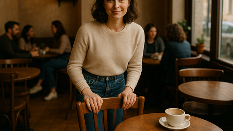 kavarna, ženska za mizo