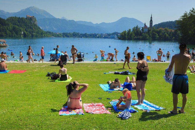 Bled Blejsko jezero kopalci