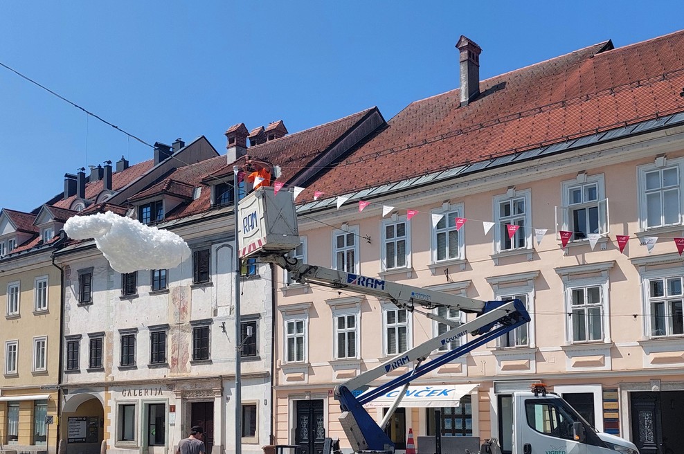 V slovenskem mestu postavili vodni oblak: a to je šele začetek (foto: Mestna občina Kranj)