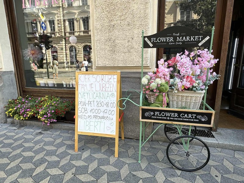 V centru Ljubljane se je odprla nova cvetličarna, ki pritegne veliko pozornosti (FOTO)