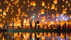 Tajska Loi Krathong festival luci