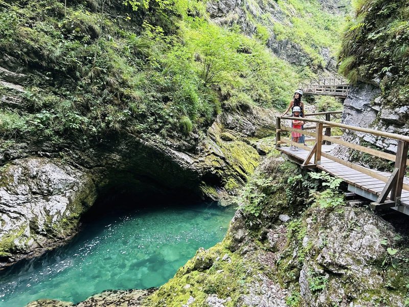 Slovenija Vintgar soteska romunska druzina