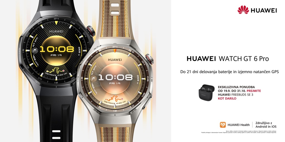 NOVO tudi pri nas. Ob nakupu pametne ure serije Huawei Watch GT 6 prejmete darilo! (foto: promocijska fotografija)
