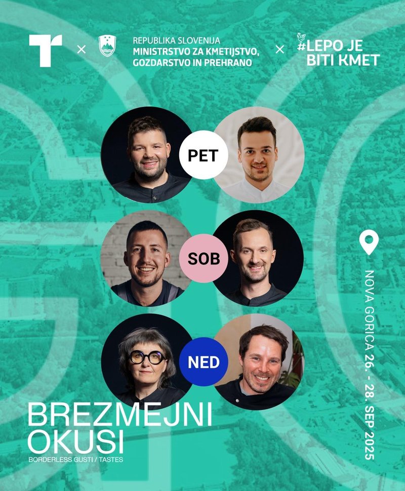 Brezmejni okusi bodo zavzeli Novo Gorico in Gorico – kulinarika, kultura in zabava na enem mestu