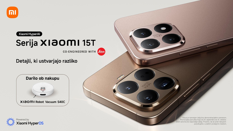 Serija Xiaomi 15T združuje izjemno optiko z najsodobnejšo tehnologijo in vrhunskim dizajnom