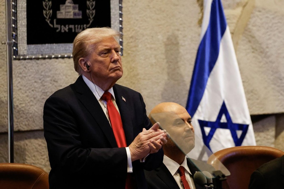 Trumpa v parlamentu sprejeli s stoječimi ovacijami: "Je največji prijatelj, ki ga je Izrael imel v Beli Hiši" (foto: Profimedia)