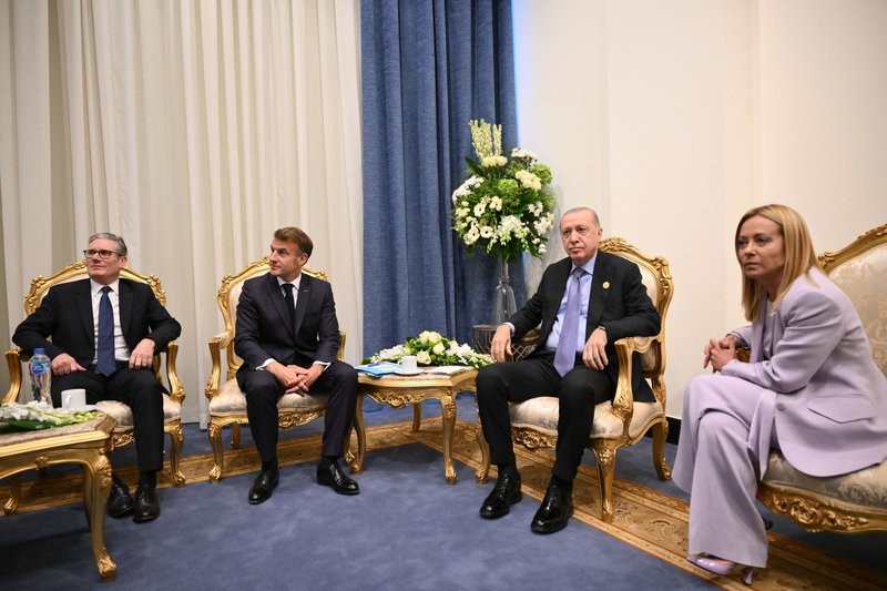 Emmanuel Macron, Recep Tayyip Erdogan, Giorgia Meloni