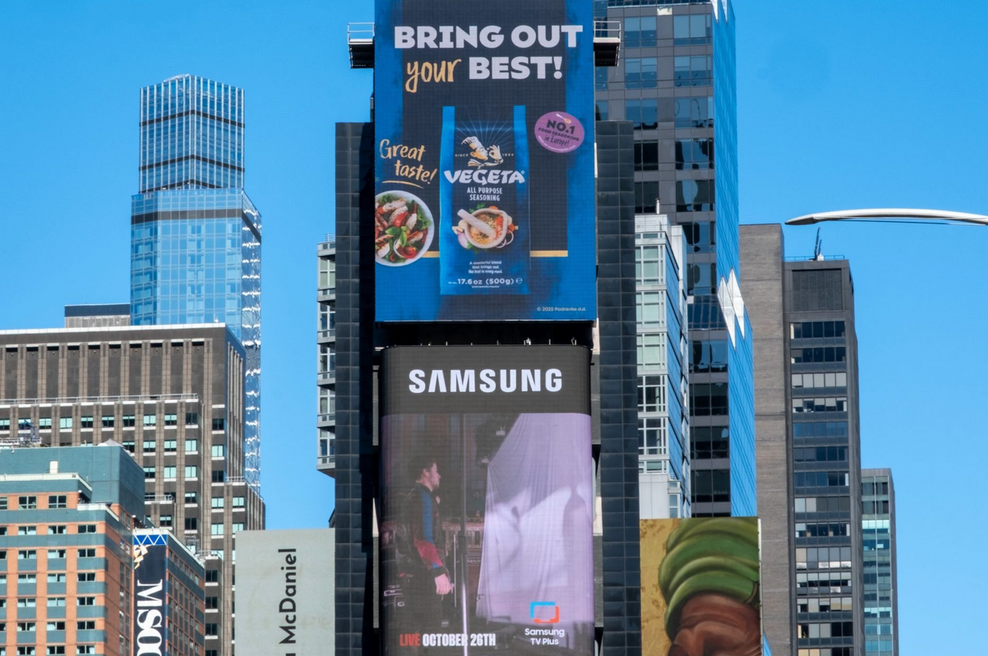 Na slovitem Times Squaru v New Yorku oglas za to legendarno jugoslovansko znamko (foto: Podravka)