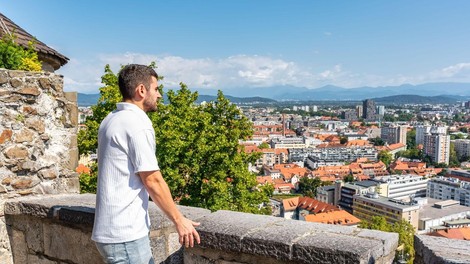 turist Ljubljanski grad razgled Ljubljana