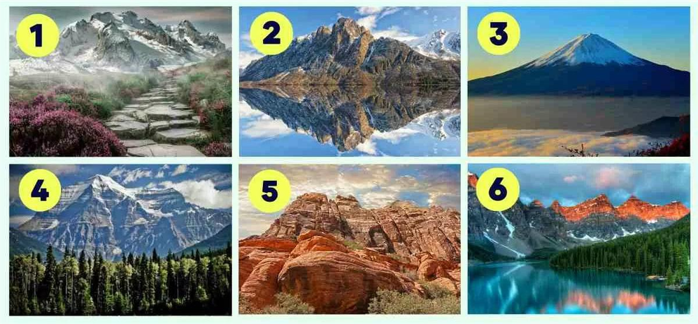 Pred vami je šest fotografij gorskih pokrajin, ki so naravnost čudovite. Izberite svojo najljubšo in kliknite naprej.