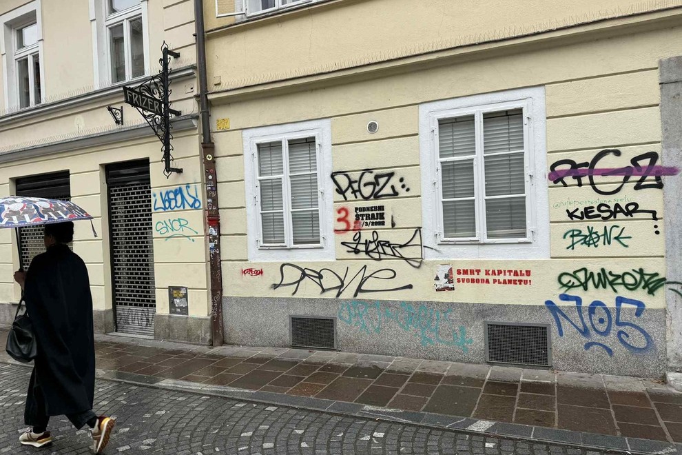 Ljubljana grafiti fasada vandalizem