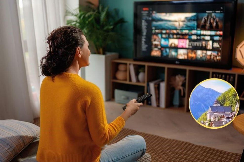 Američanka objavila fotografijo s televizijskega zaslona: "Je to mesto v Sloveniji? Ali ga kdo prepozna?" (foto: Profimedia/Slovenia Travel Forum/fotomontaža)