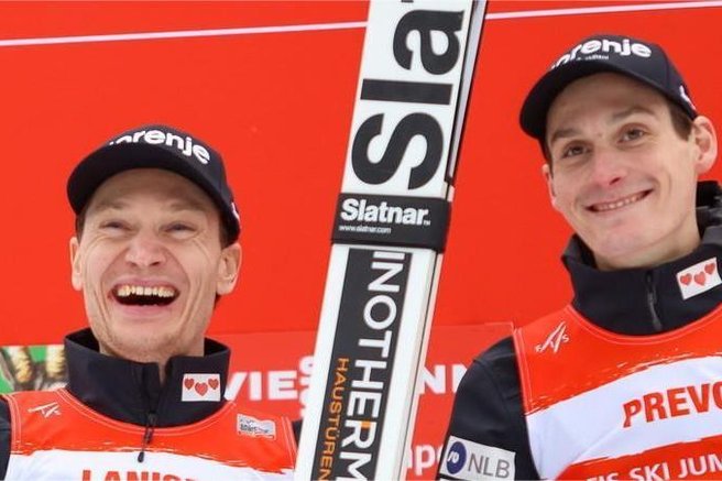 Veliko slovensko slavje v Ruki: Anže Lanišek zmagal, Domen Prevc tretji!