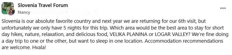 Slovenija turistka Nancy forum objava