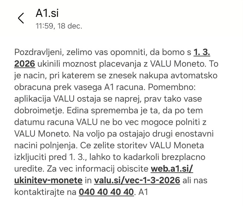 Valu, ukinitev, A1