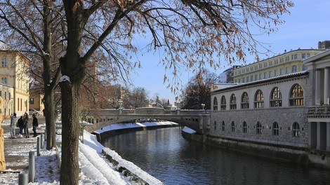 Ljubljana nabrezje sneg
