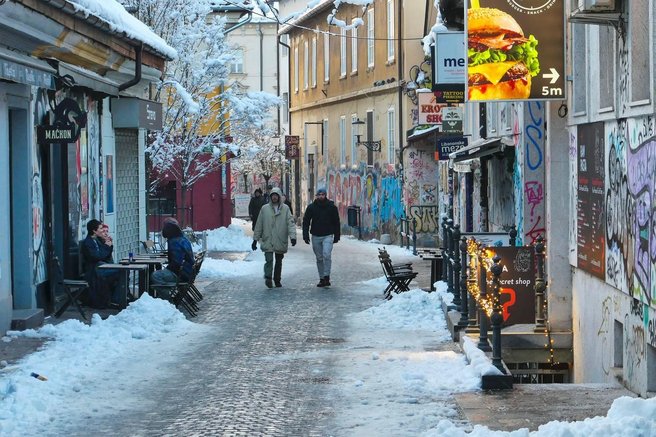 mraz sneg Ljubljana